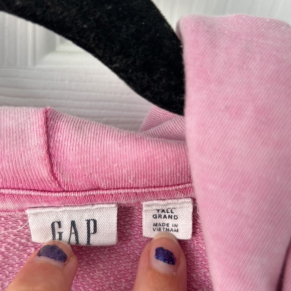 Pink vintage-wash zip up hoodie - Picture 3 of 8